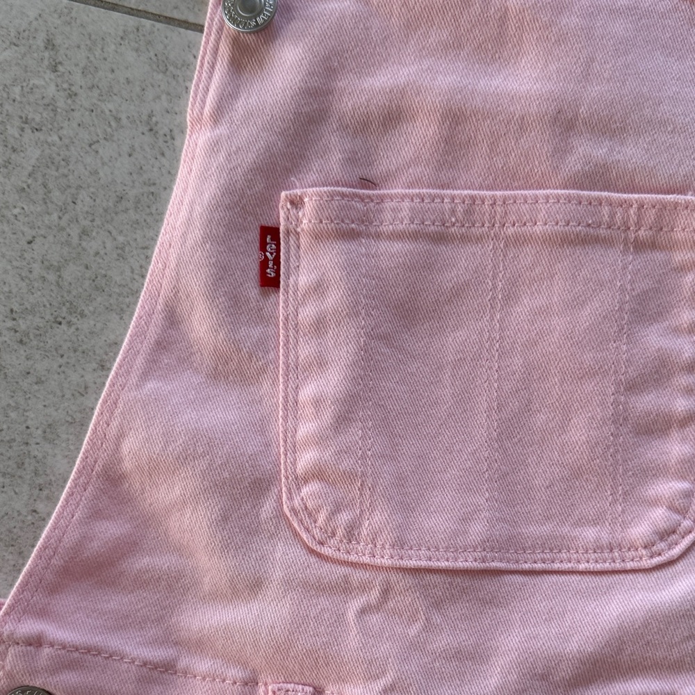 Levi's Light Pink Kids Overalls sz 7 - Picture 5 of 8